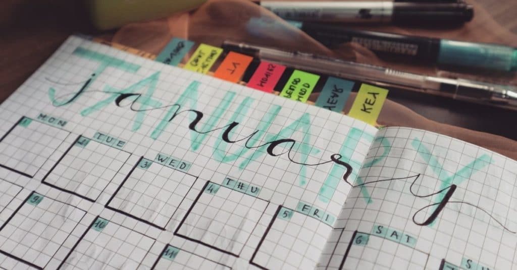 Bullet Journal handdrawn calendar of January | How to Actually Keep Your New Year's Resolutions