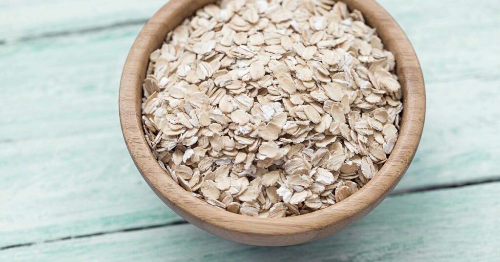 Naturally gluten free grain, oats in a bowl