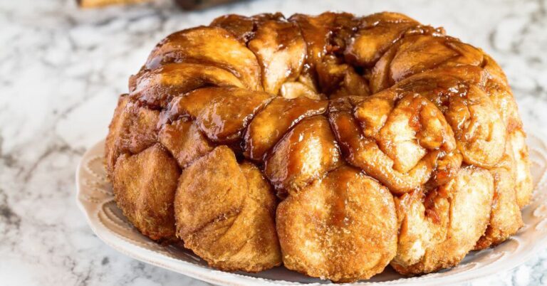 Freshly-baked monkey bread rests on a platter, Gluten Free Holiday Dessert Recipes