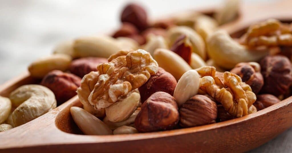 Close up photo of mixed nuts which are a healthy source of fats, Natural Ways to Reduce Blood Pressure