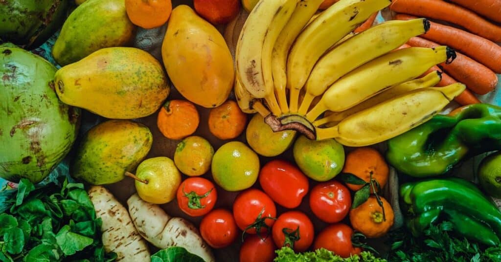 Fresh bananas, tomatoes, oranges, peppers and other fruits and vegetables, Menopause solutions